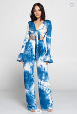 Load image into Gallery viewer, Beachy Tie Dye Palazzo Pant Set
