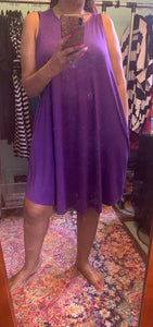 Purple Sleeveless Pocket Dress