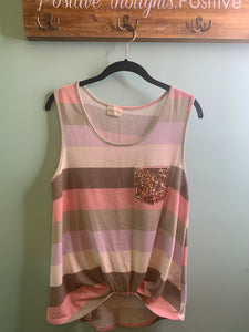 Striped Knotted Tank