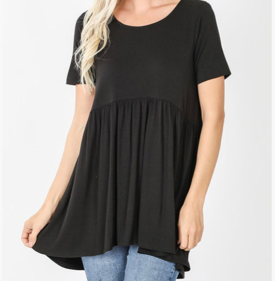 Black Baby Doll Style Top