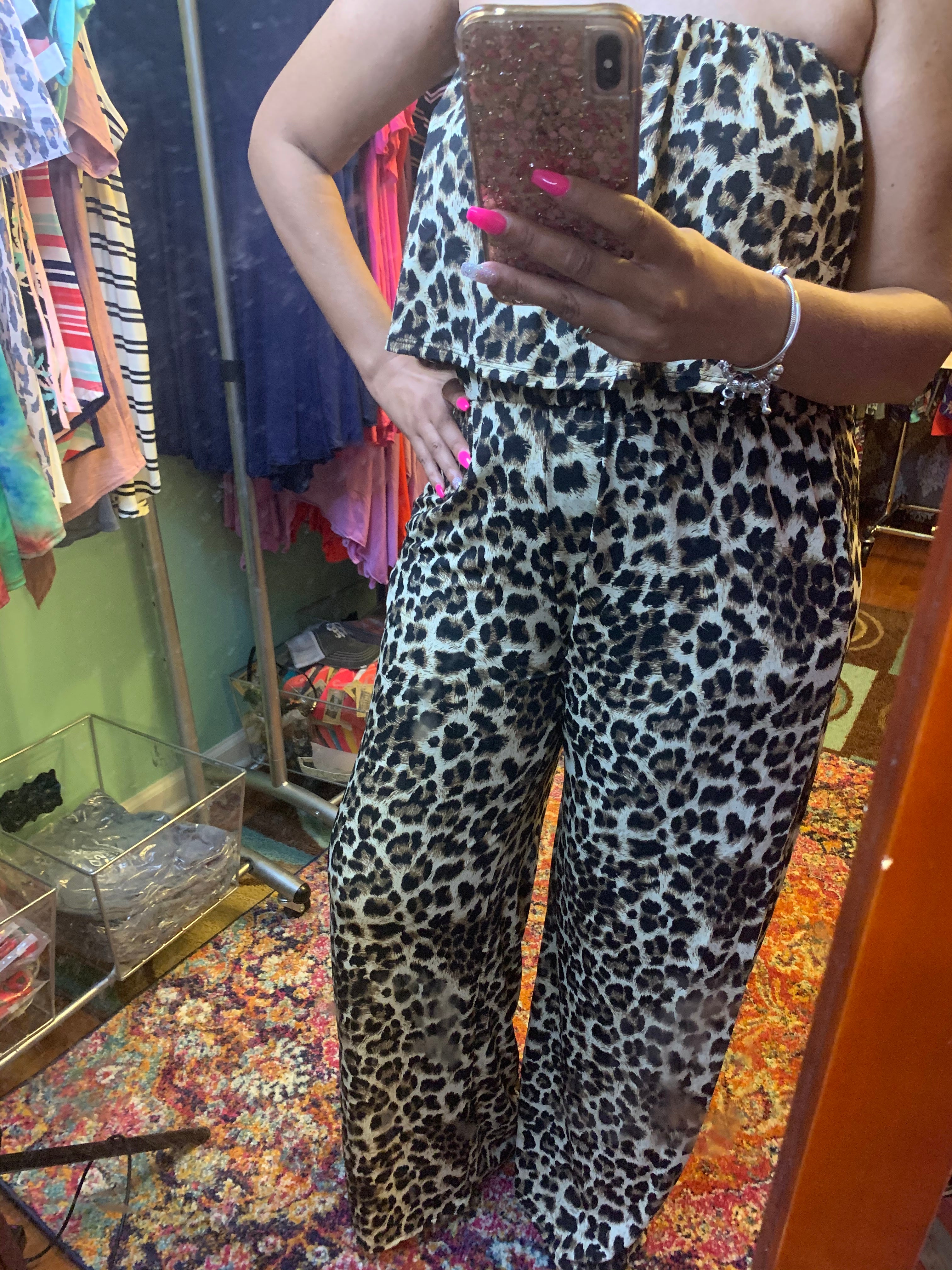 Leopard Halter Jumpsuit