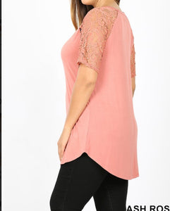 Ash Rose Lace Sleeve Top