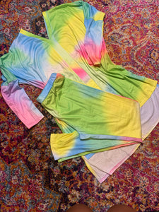Pink and Yellow Tie Dye Lounge Wear