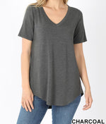 Load image into Gallery viewer, Charcoal Relaxed Fit V Neck

