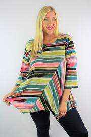 Plus Size 3/4th Sleeve Round Neck Printed Top