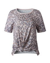 Leopard Print Round Neck Short Sleeve T-Shirts
